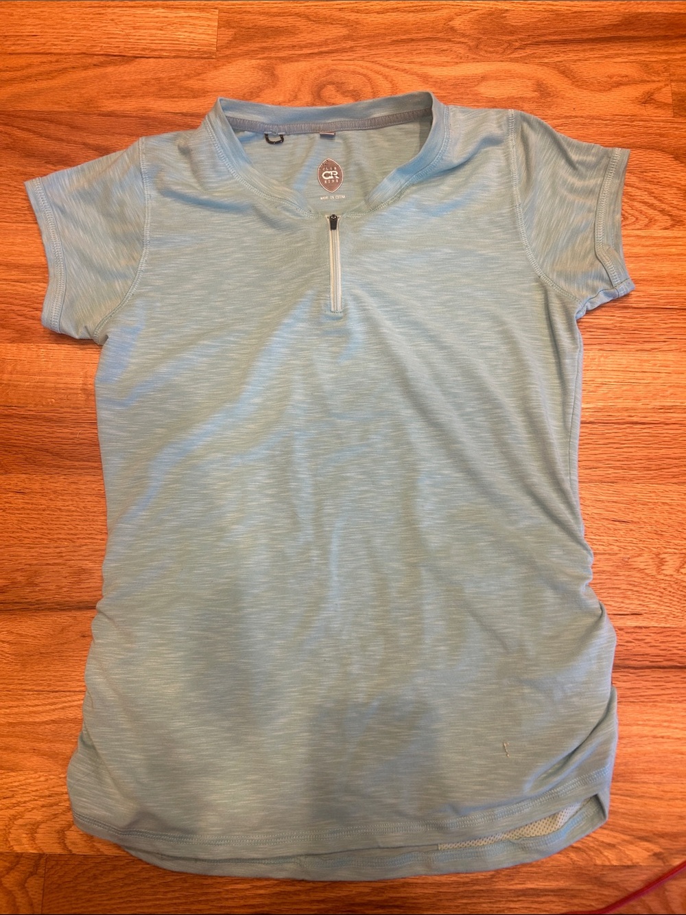 Light Aqua Short-Sleeve Cycling Zip Top